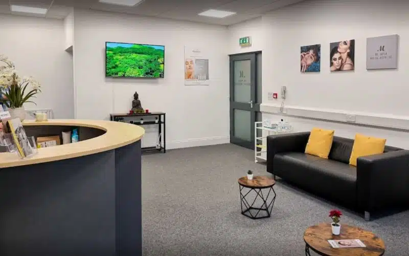 Consultation lounge at Dr Matla Aesthetics, Newcastle